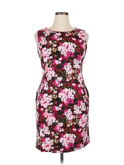 Pre-owned Lands' End Cocktail Dress In Burgundy