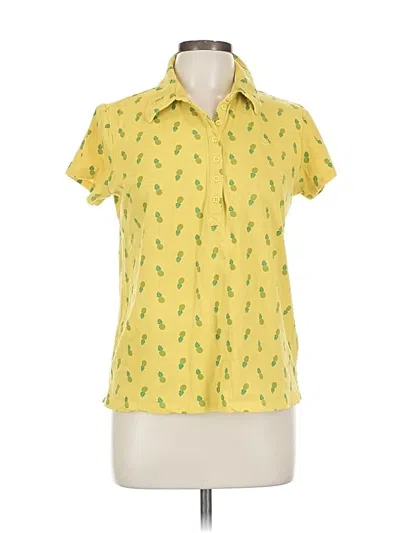 Pre-owned Gloria Vanderbilt Short Sleeve Polo Shirt In Yellow