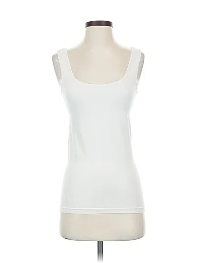 Pre-owned Tahari Tank Top White Square Neckline Tops