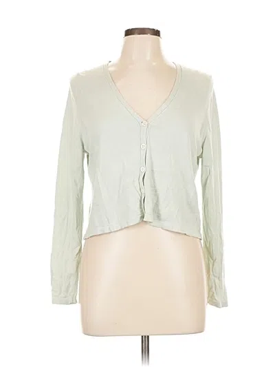 Pre-owned Jjill Long Sleeve Top Green Plunge Neckline Tops
