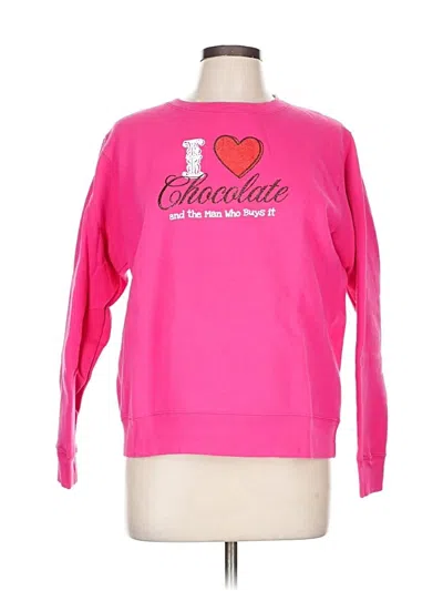 Pre-owned Hanes Sweatshirt In Pink