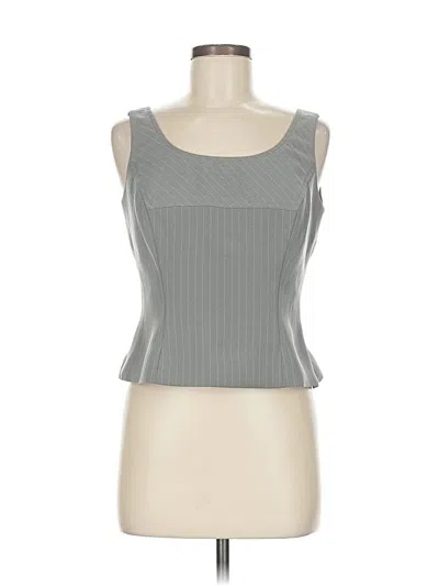 Pre-owned Tahari By Asl Sleeveless Top Gray Square Neckline Tops