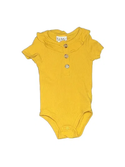Pre-owned Nicole Miller Babies' Short Sleeve Onesie In Yellow