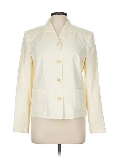 Pre-owned Talbots Wool Blazer Jacket In White