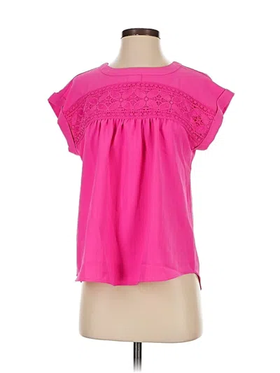 Pre-owned Blu Pepper Short Sleeve Blouse In Pink