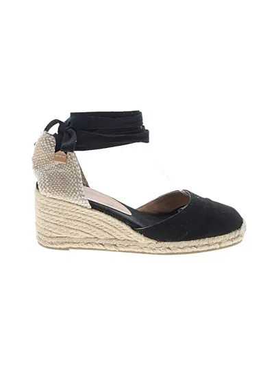 Pre-owned Castaã±er Wedges In Black