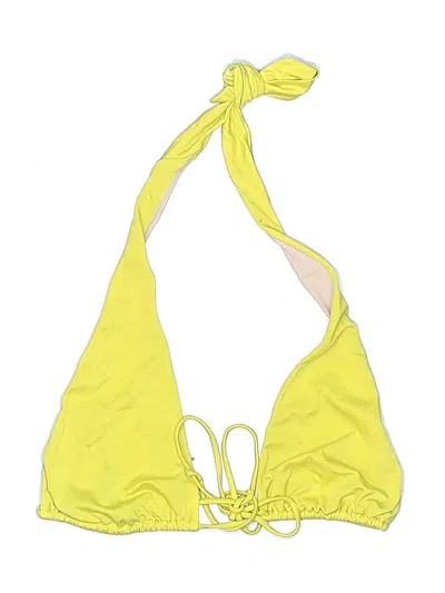 Pre-owned We Are Hah Swimsuit Top Yellow Solid Pattern Swimwear