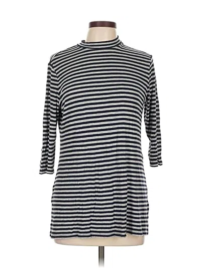 Pre-owned Zenergy By Chico's 3/4 Sleeve T-shirt In Silver