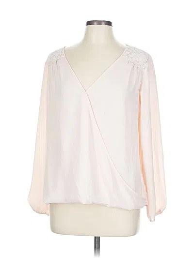 Pre-owned New York And Company Long Sleeve Blouse In White