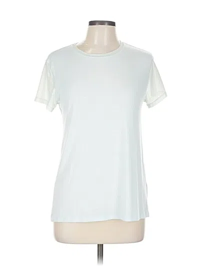 Pre-owned Athleta Short Sleeve Top Ivory Crew Neck Tops In White