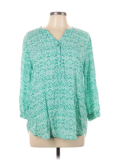 Pre-owned Grand & Greene 3/4 Sleeve Blouse In Blue