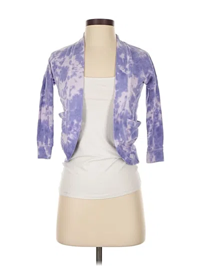 Pre-owned Lands' End Cardigan Sweater In Purple