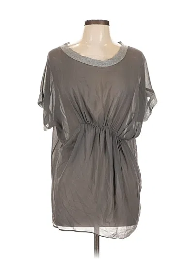 Pre-owned Clu Short Sleeve Blouse In Gray
