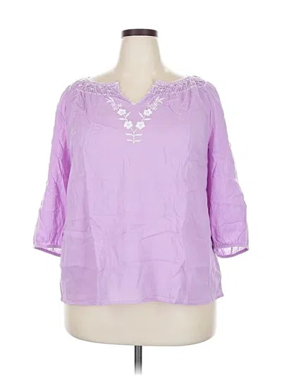 Pre-owned Talbots 3/4 Sleeve Blouse In Purple