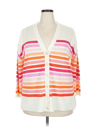 Pre-owned Talbots Cardigan Sweater In White