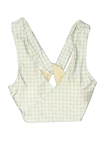 Pre-owned Nani Swimwear Swimsuit Top Ivory Houndstooth Pattern Swimwear In White
