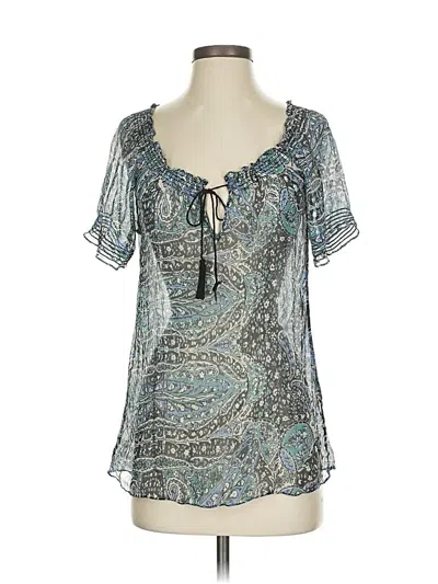 Pre-owned Joie Short Sleeve Blouse In Blue