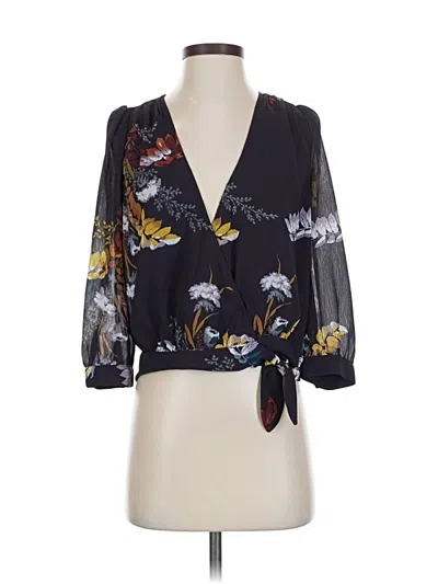 Pre-owned Madewell 3/4 Sleeve Blouse In Black