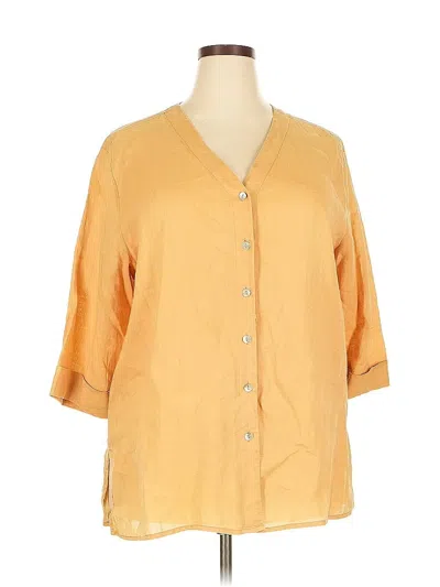 Pre-owned Jordan 3/4 Sleeve Button Down Shirt In Orange