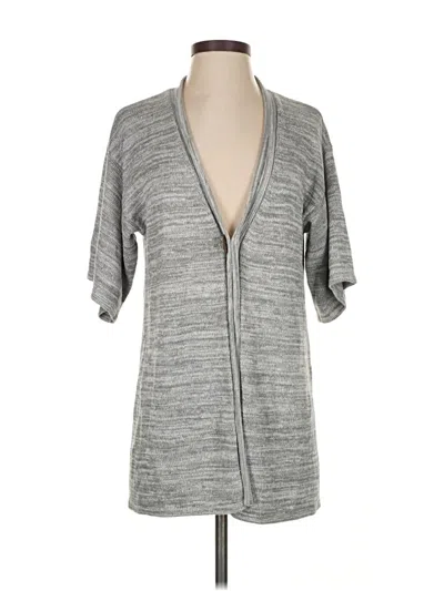 Pre-owned Jjill Silk Cardigan Sweater In Gray