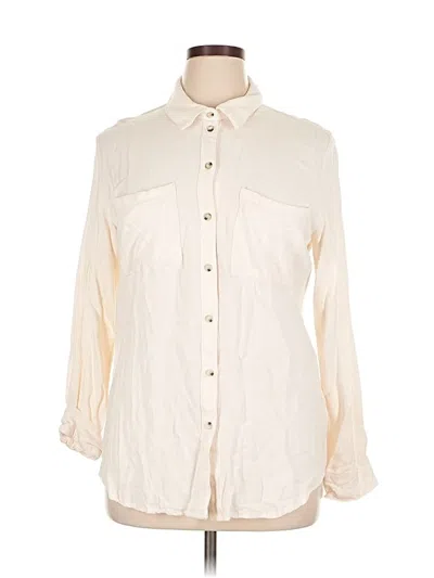 Pre-owned Sanctuary 3/4 Sleeve Button Down Shirt In White