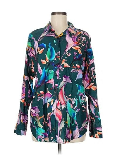 Pre-owned Calia By Carrie Underwood Long Sleeve Blouse In Blue