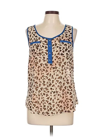 Pre-owned E&m Collection Sleeveless Blouse In Brown