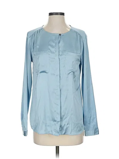 Pre-owned Ann Taylor Loft Long Sleeve Blouse In Blue