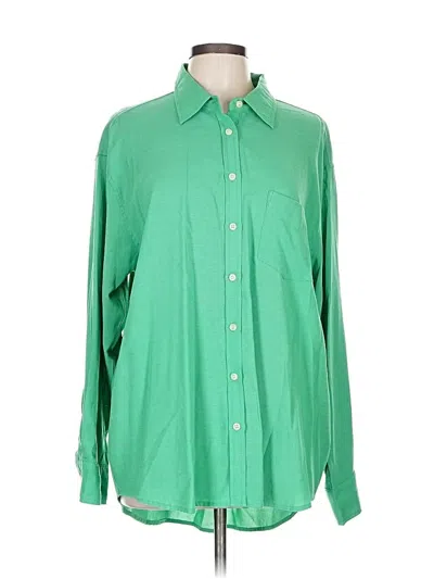 Pre-owned By Together Long Sleeve Button Down Shirt In Green
