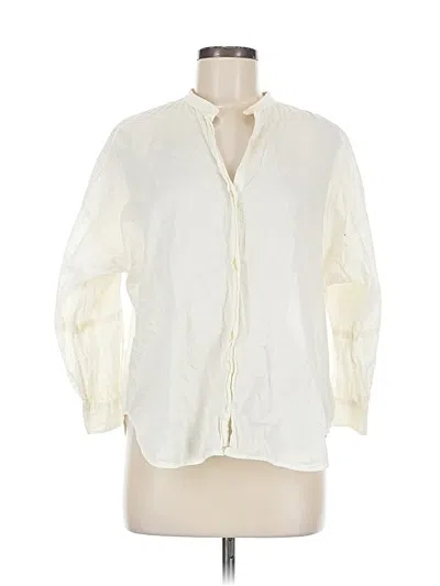Pre-owned Everlane 3/4 Sleeve Blouse In White