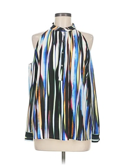 Pre-owned Nicole Miller Sleeveless Blouse In Blue