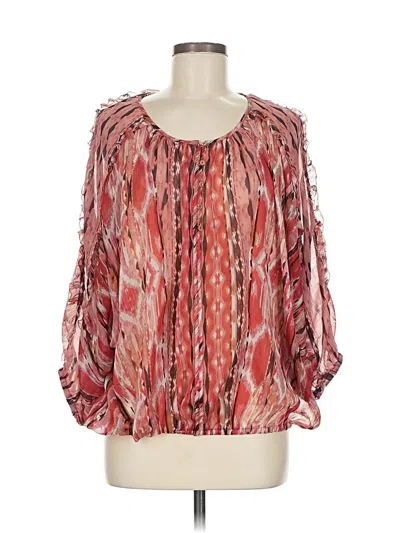 Pre-owned Liverpool Los Angeles 3/4 Sleeve Blouse In Red