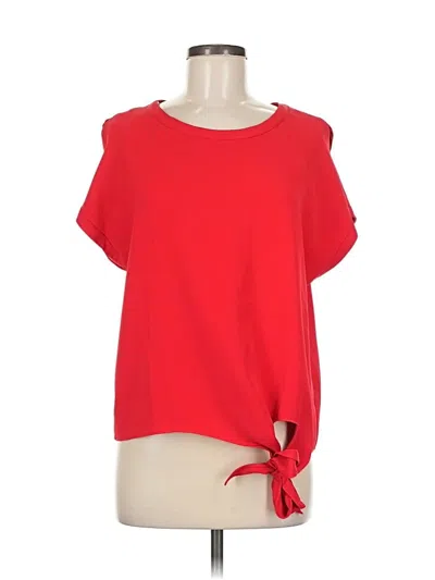 Pre-owned Frank Lyman Design Short Sleeve Top Red Boatneck Tops