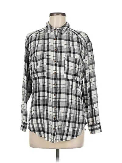 Pre-owned Pilcro Long Sleeve Button Down Shirt In Gray