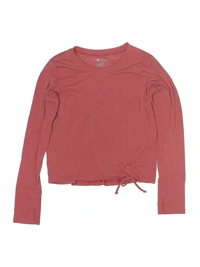 Pre-owned Zella Kids' Long Sleeve Top Pink Crew Neck Tops
