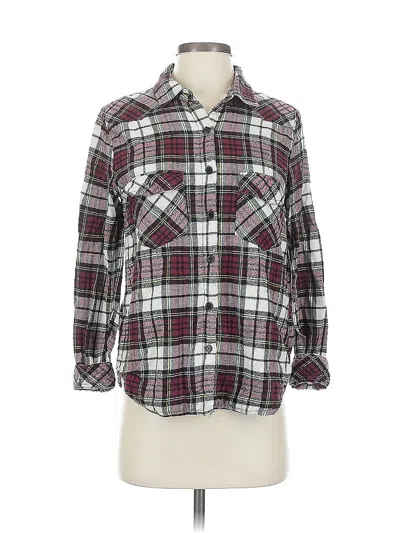 Pre-owned Forever 21 Long Sleeve Button Down Shirt In Burgundy