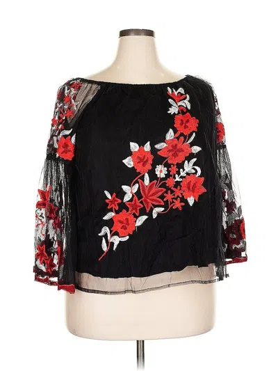 Pre-owned Scully 3/4 Sleeve Blouse In Black