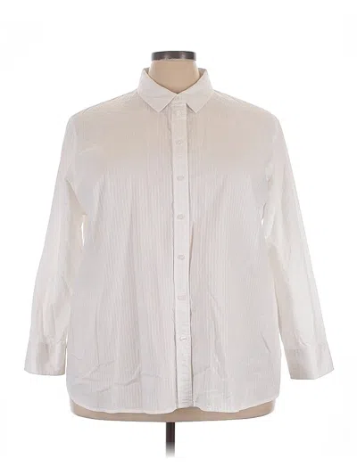 Pre-owned Draper James 3/4 Sleeve Button Down Shirt In White