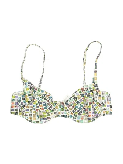 Pre-owned Princess Swimsuit Top Green Print Pattern Swimwear