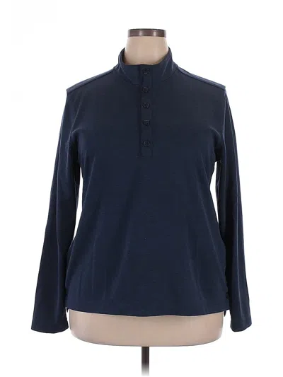 Pre-owned Brooks Brothers Long Sleeve Top Blue Turtleneck Tops