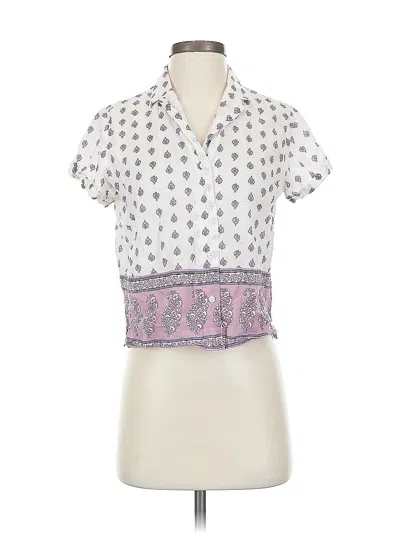 Pre-owned Banana Republic Factory Store Short Sleeve Blouse In Pink