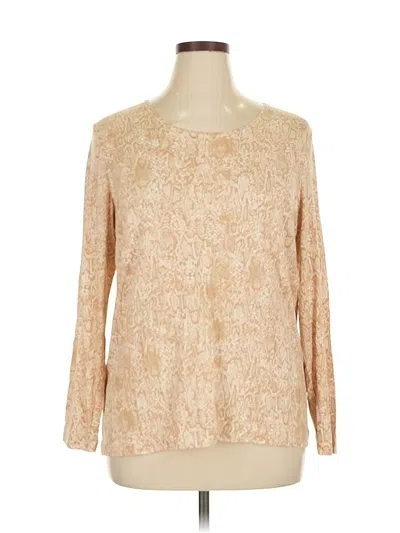 Pre-owned Chico's 3/4 Sleeve T-shirt In Brown