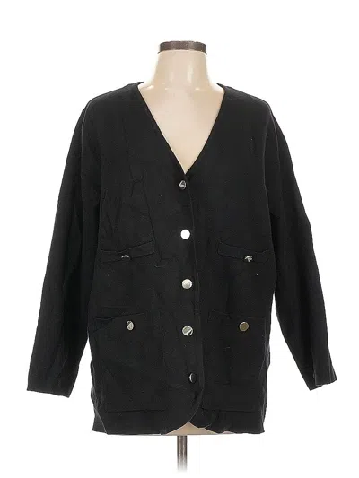 Pre-owned Anne Klein Cardigan Sweater In Black