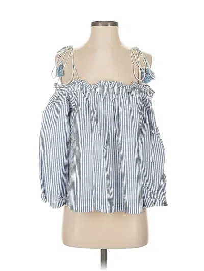 Pre-owned Club Monaco 3/4 Sleeve Blouse In Blue