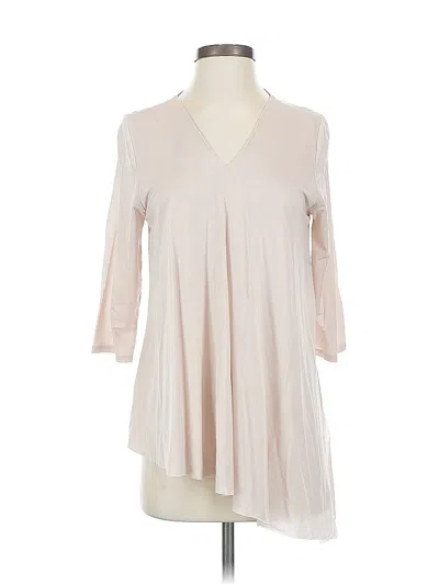 Pre-owned Beau Jours 3/4 Sleeve Blouse In Brown