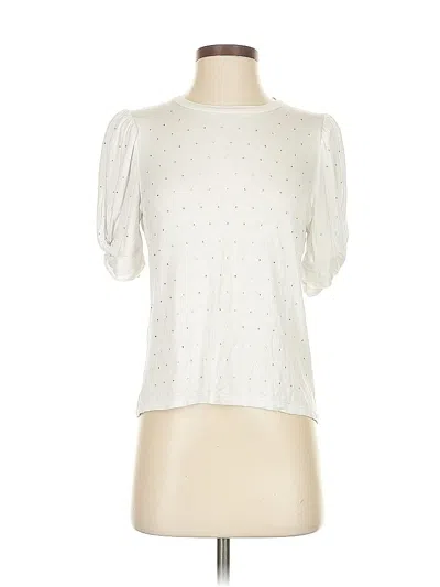 Pre-owned Generation Love Short Sleeve Top Ivory Square Neckline Tops In White