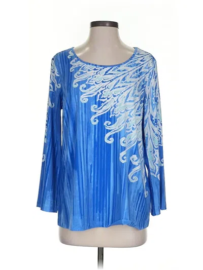 Pre-owned Bob Mackie 3/4 Sleeve T-shirt In Blue