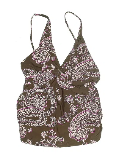 Pre-owned Triumph Swimsuit Top Brown Paisley Pattern Swimwear