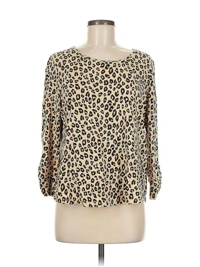 Pre-owned Chico's 3/4 Sleeve T-shirt In Gold