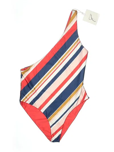 Pre-owned Balia Swimsuit Top Red Stripes Pattern Swimwear